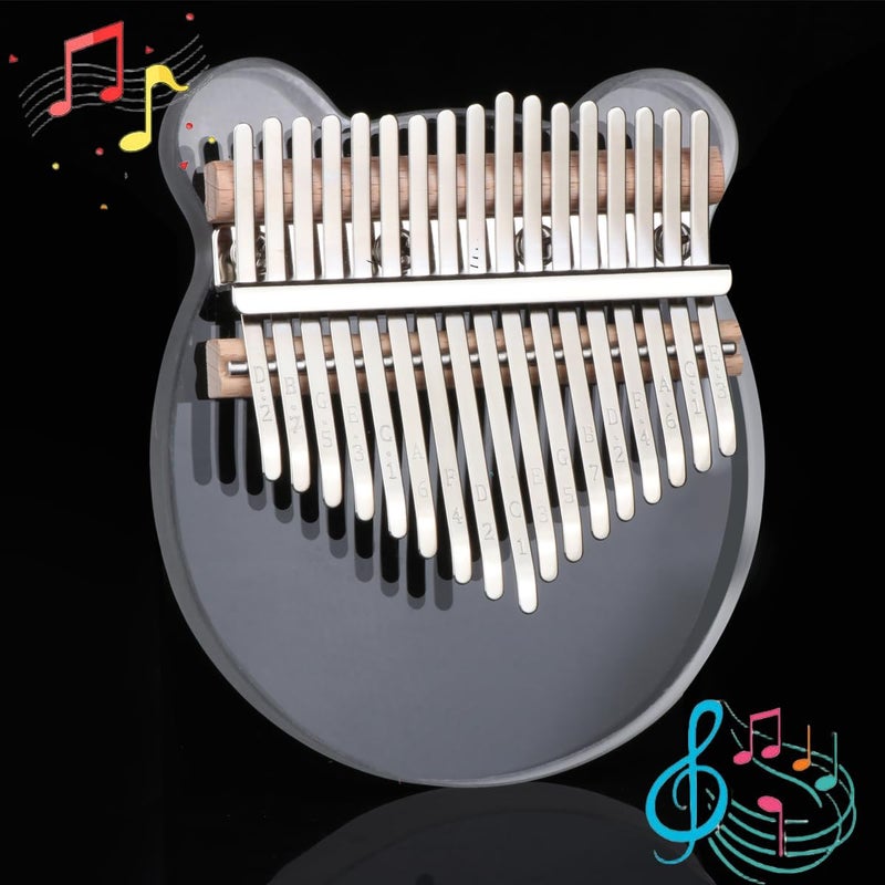 Fiozinx Kalimba Thumb Piano 17 keys, Acrylic Portable Mbira Finger Piano with Tune Hammer Perfect for Kid Adults Beginners, Home & Travel Musical Instrument Gift - Image 4